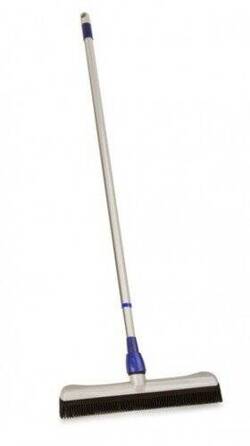 Rubber broom with telescopic handle