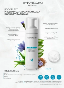 Prebiotyczna pianka myjąca do skóry i paznokci PODOFLEX®, 150 ml