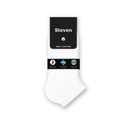 Steven white ankle socks 100% cotton Sanitized non binding seamless