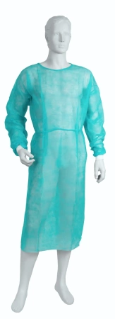 Protective medical apron made of non-woven fabric, green, size XL, cuff, 10 pcs.