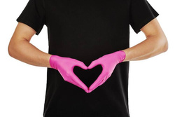 Nitrile gloves - pink, size M, 100 pcs.