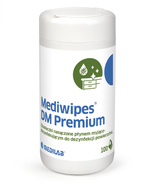 Medilab Mediwipes DM Premium - chusteczki do dezynfekcji powierzchni, pojemnik z wkładem, 100 szt.