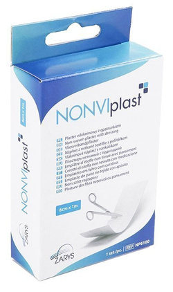 NONVIplast - plaster with dressing, non-woven fabric, 6 cm x 1 m