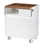 Szafka podologiczna RUCK ROOM move M LED, 3 szuflady, CPL orzech, wnęka lewa, otwór na lampę po prawej stronie