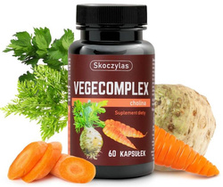 Vegecomplex cholina, 60 kapsułek, (na metabolizm tłuszczów i homocysteiny, wątroba, czerwone krwinki, tarczyca, nerwy, kości, włosy, skóra,...)