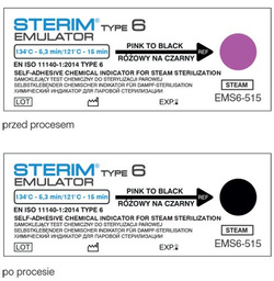 Test strip for autoclave, STERIM Emulator Kl.6. 250 pieces