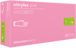 Nitrile gloves - pink, size S, 100 pcs.