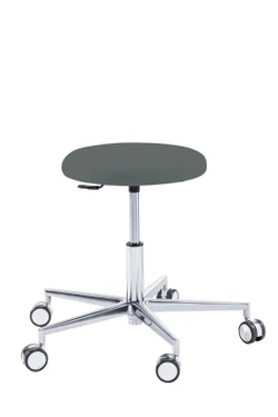 Podologiczny taboret RUCK STOOL round, kamienny, długi podnośnik