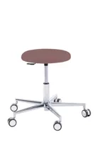 Podologiczny taboret RUCK STOOL round, taupe, długi podnośnik