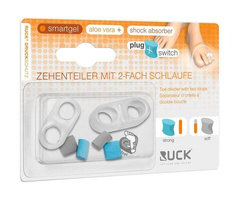 Separator międzypalcowy RUCK® smartgel plug+switch z dwoma otworami na palce mniejsze + kliny, 2 komplety