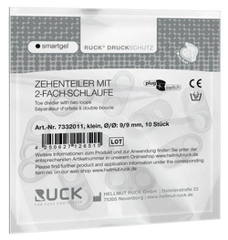 Separator międzypalcowy RUCK® smartgel plug+switch z dwoma otworami na palce rozm. S 10 szt.