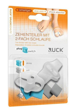 Separator międzypalcowy RUCK® smartgel plug+switch z dwoma otworami na palce większe + kliny, 2 komplety