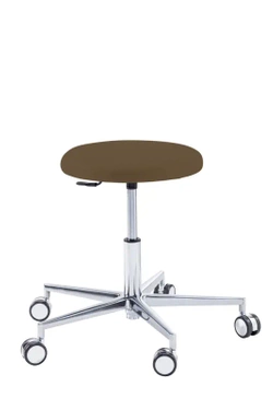 Podologiczny taboret RUCK STOOL round, espresso, długi podnośnik