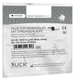 Kliny korekcyjne RUCK® smartgel plug+switch, prostokątne, turkusowe, duże, strong, 20 szt