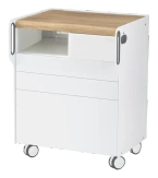 Szafka podologiczna RUCK ROOM move M z przegrodą na frezarkę po lewej stronie, 3 szuflady, CPL dąb