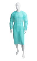 Protective medical apron made of non-woven fabric, green, size XL, elastic band, 10 pcs.