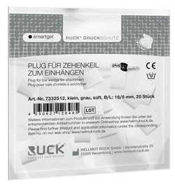 Kliny korekcyjne RUCK® smartgel plug+switch, elipsoidalne, szare, małe, soft, 20 szt