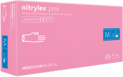 Rękawice nitrylowe nitrylex® pink, M, 100 szt.