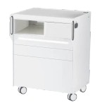 Szafka podologiczna RUCK ROOM move M LED, 3 szuflady, CPL biały, wnęka lewa, otwór na lampę po prawej stronie