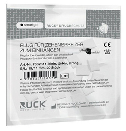 Kliny korekcyjne RUCK® smartgel plug+switch, asymetryczne, turkusowe, małe, strong, 20 szt