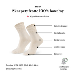 Steven skarpety frotte 100% bawełna naturalna, bezszwowy komfort