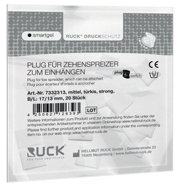 Kliny korekcyjne RUCK® smartgel plug+switch, asymetryczne, turkusowe, średnie, strong, 20 szt