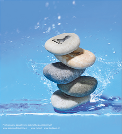 Feet on stones, Advertising - a graphical file, square