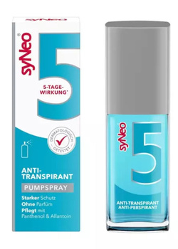 syNeo 5 UNISEX, VEGAN - 5-day antiperspirant spray against excessive sweating, 30 ml, 1 pc