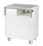 Szafka podologiczna RUCK ROOM move M z przegrodą na frezarkę po prawej stronie, 3 szuflady, CPL szary