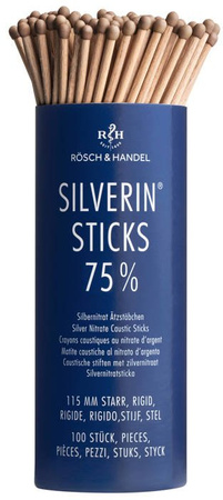 Patyczki Silverin® do leczenia brodawek wirusowych, azotan srebra 75%, sztywne 115 mm, 100 szt.