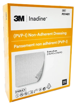 Nieprzywierający opatrunek z jodyną powidonową INADINE 5 x 5 cm, 1 szt.