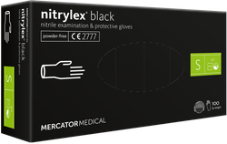 Nitrile gloves - black, size S, 100 pcs.