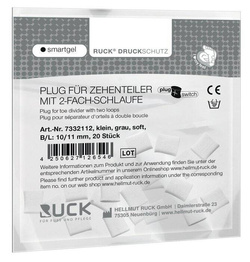 Kliny korekcyjne RUCK® smartgel plug+switch, prostokątne, szare, małe, soft, 20 szt