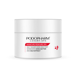 PODOPHARM salt and sugar scrub for hands and feet, with shea butter and goji, 300 g