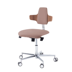 Podologiczne krzesło obrotowe RUCK STOOL dynamic, napoleon, CPL Orzech, taupe 