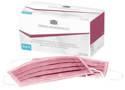 Hygiene masks medical class 1, dark pink 50 pcs.