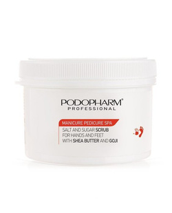 PODOPHARM salt and sugar scrub for hands and feet, with shea butter and goji, 600 g