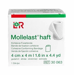 Mollelast® embroidered cohesive support bandage 4 cm x 4 m, 1 roll