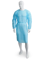 Protective medical apron made of non-woven fabric, blue, size L, elastic band, 10 pcs.