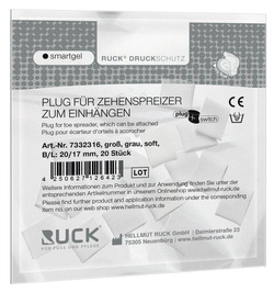 Kliny korekcyjne RUCK® smartgel plug+switch, asymetryczne, szare, duże, soft, 20 szt