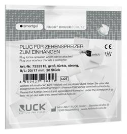 Kliny korekcyjne RUCK® smartgel plug+switch, asymetryczne, turkusowe, duże, strong, 20 szt