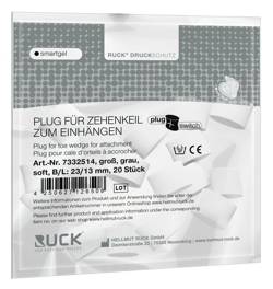 Kliny korekcyjne RUCK® smartgel plug+switch, elipsoidalne, szare, duże, soft, 20 szt
