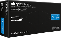 Rękawice nitrylowe nitrylex® black, czarne, M, 100 szt.