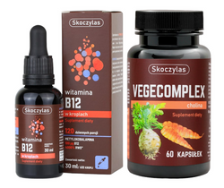 Zestaw dla wegan Vegecomplex cholina, 60 kapsułek + B12 w kroplach
